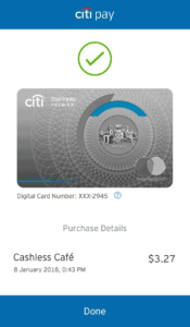 CitiPay Paid Screen